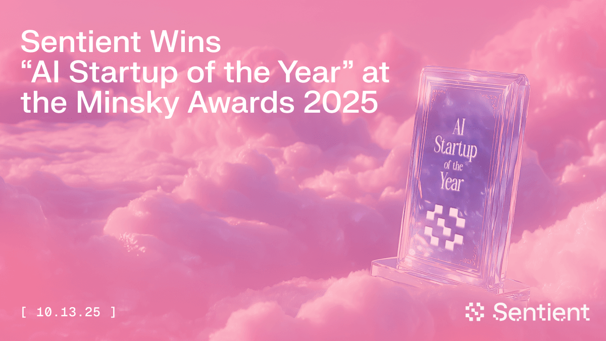 Sentient Wins “AI Startup of the Year” at the Minsky Awards 2025